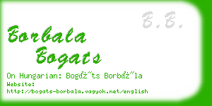 borbala bogats business card